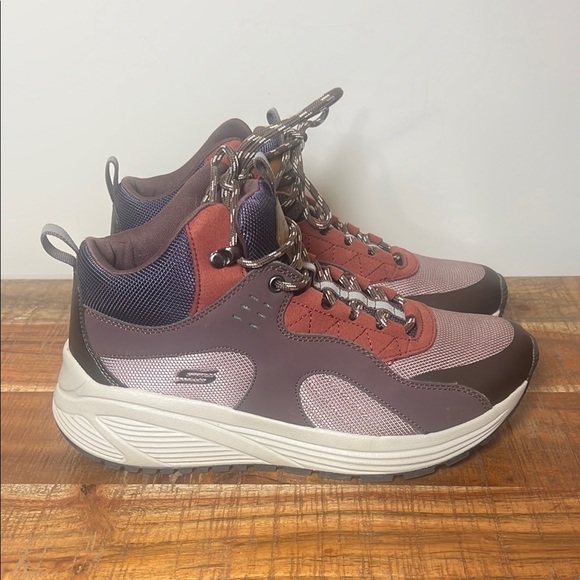 Bobs Skechers sparrow 2.0 mt cool memory foam wedge lace up sneakers boots 7.5 - Picture 1 of 8